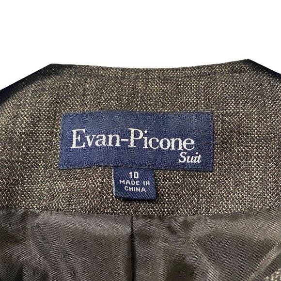 EVAN PICONE Belted Jacket  Size 10 Womens Blazer All Season Black Brown Weave - Picture 3 of 9